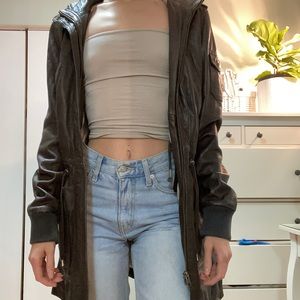 DANIER LEATHER brown lamb jacket